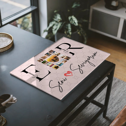 Personalisiertes Acrylglas Wandbild Mit Namen Initialien und Fotos Seni Seviyorum