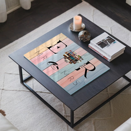 Personalisiertes Acrylglasbild Magnetisch Mit Initialien Namen und Fotos Mr & Mrs