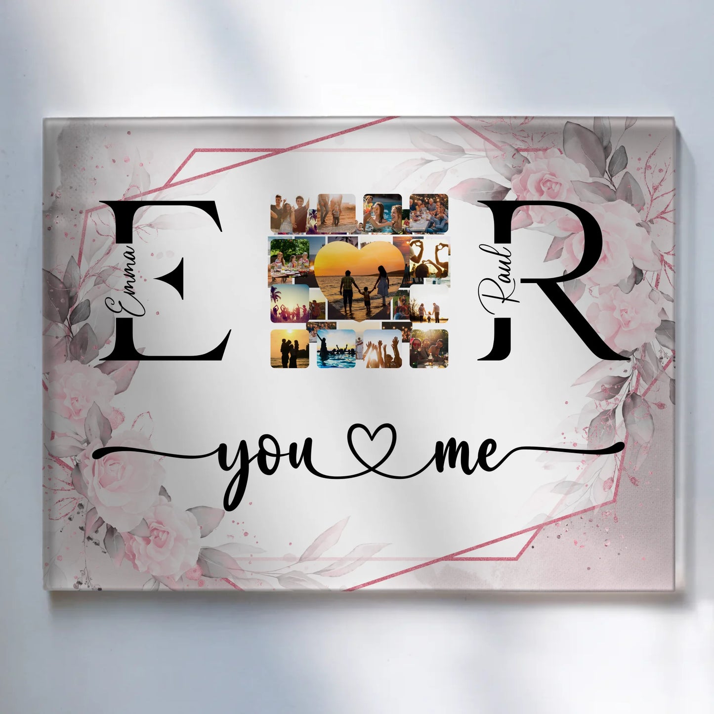 Personalisiertes Acrylglas Bild magnetisch Mit Fotos Initialien und Fotos Collect Moments Not Things