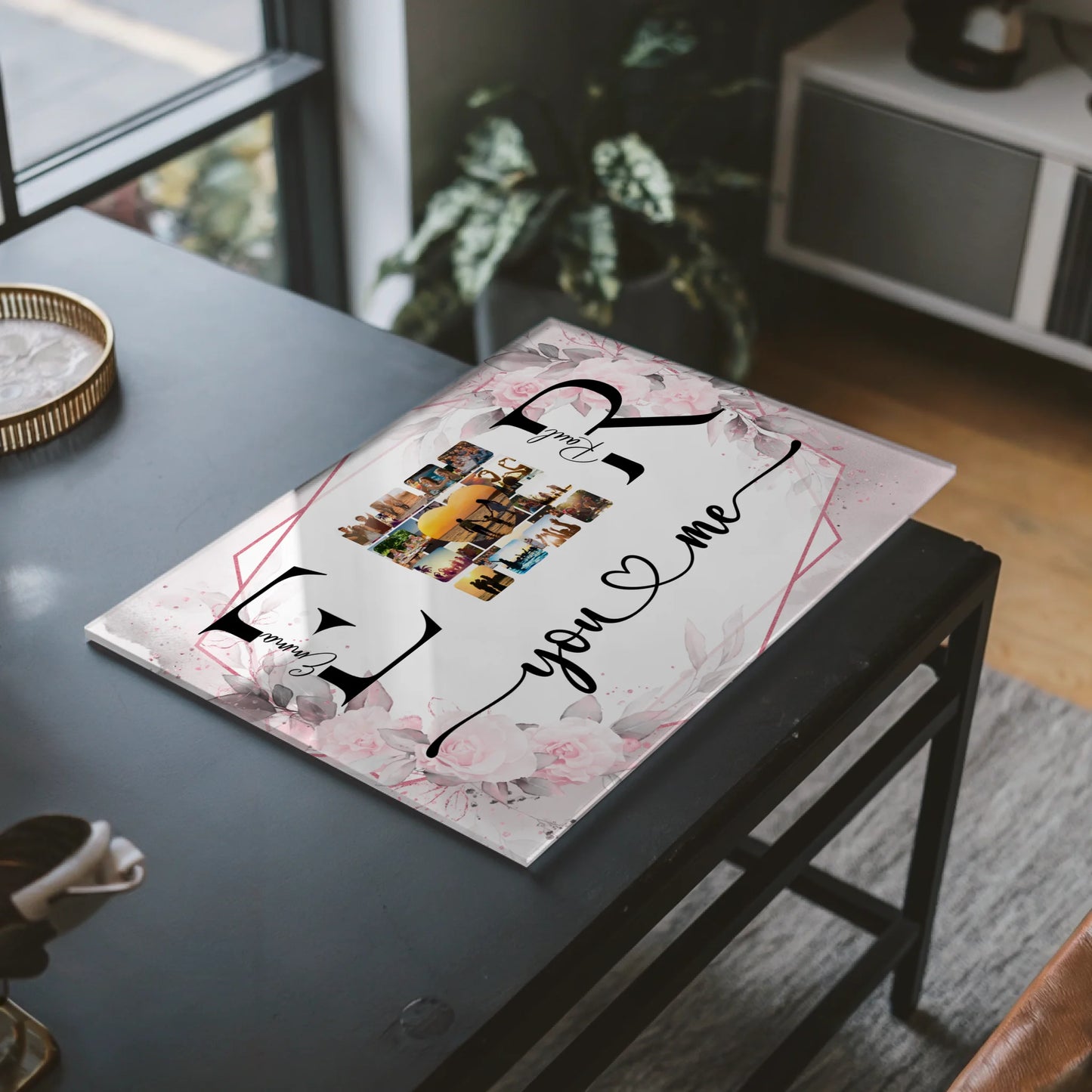 Personalisiertes Acrylglas Bild magnetisch Mit Fotos Initialien und Fotos Collect Moments Not Things