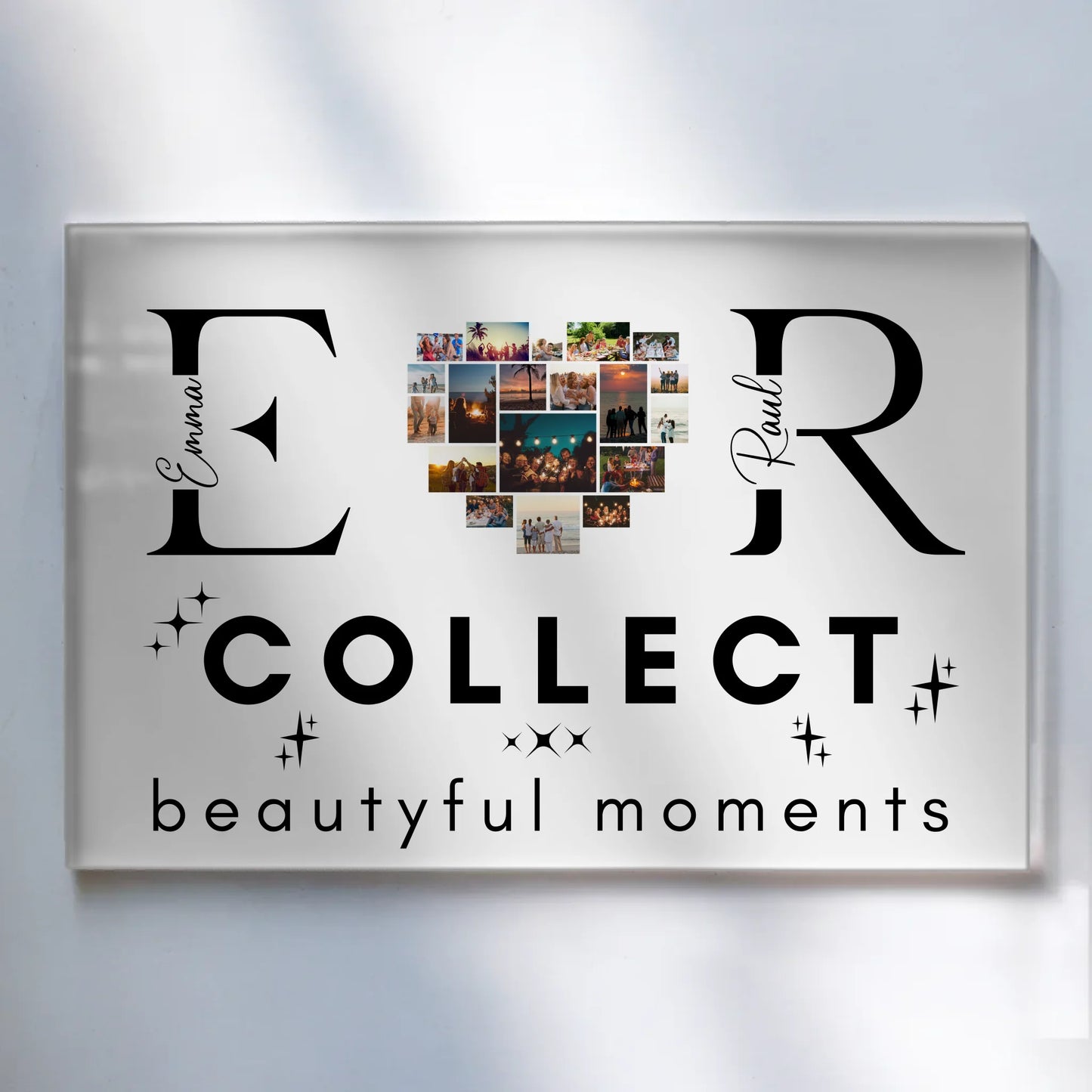 Acrylglas Wandbild Personalisiert magnetisch Mit Fotos Initialien und Fotos Te Amo