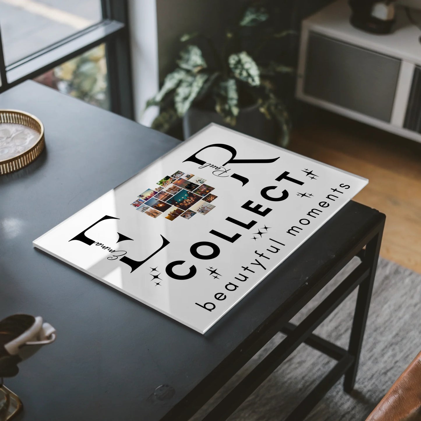 Acrylglas Wandbild Personalisiert magnetisch Mit Fotos Initialien und Fotos Te Amo