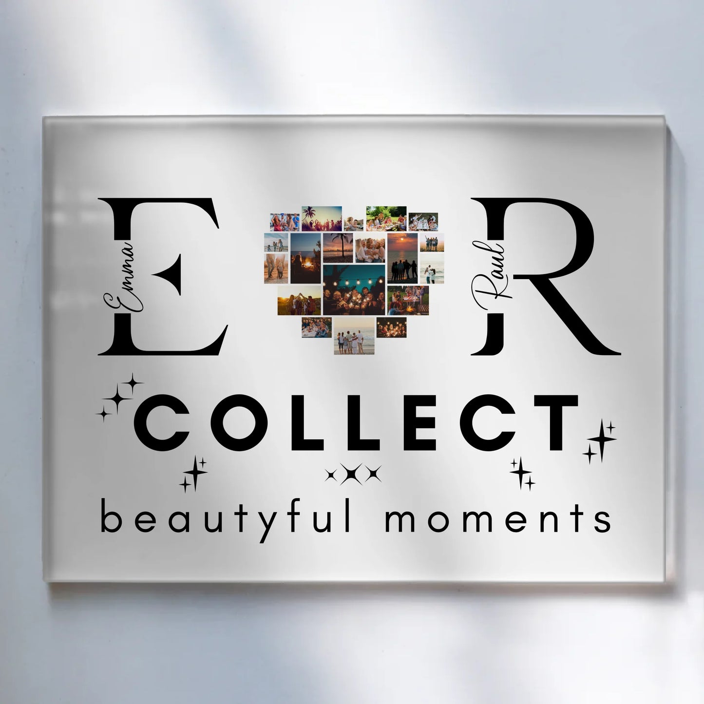 Acrylglas Wandbild Personalisiert magnetisch Mit Fotos Initialien und Fotos Te Amo