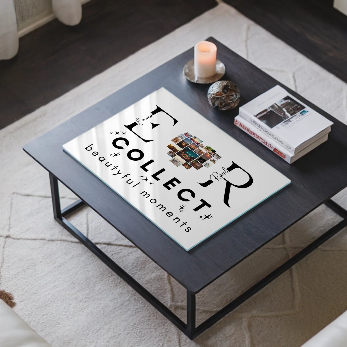 Acrylglas Wandbild Personalisiert magnetisch Mit Fotos Initialien und Fotos Te Amo