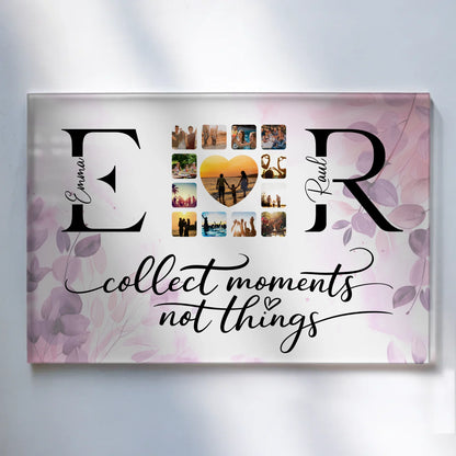 Personalisiertes Acrylglas Wandbild magnetisch Mit Namen Initialien und Fotos Collect Moments
