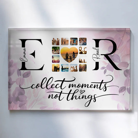 Personalisiertes Acrylglas Wandbild magnetisch Mit Namen Initialien und Fotos Collect Moments