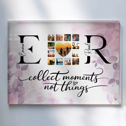 Personalisiertes Acrylglas Wandbild magnetisch Mit Namen Initialien und Fotos Collect Moments