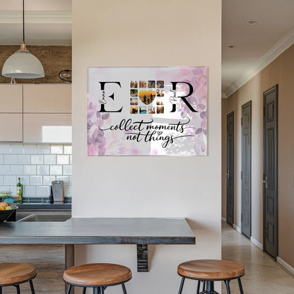 Personalisiertes Acrylglas Wandbild magnetisch Mit Namen Initialien und Fotos Collect Moments