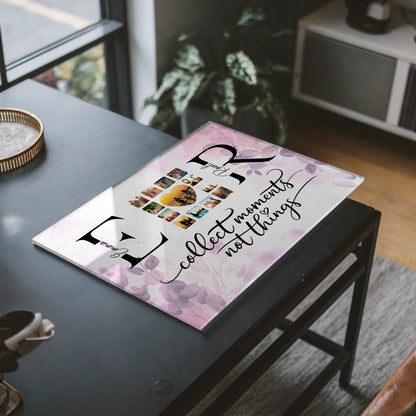 Personalisiertes Acrylglas Wandbild magnetisch Mit Namen Initialien und Fotos Collect Moments