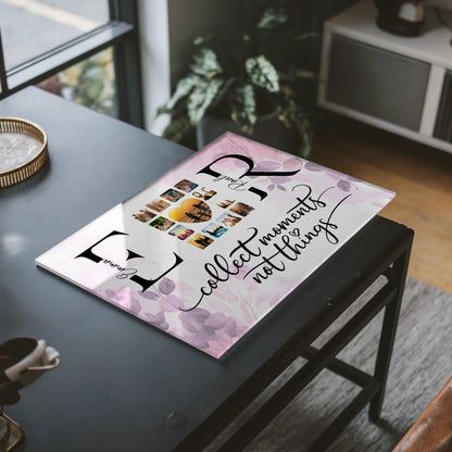 Personalisiertes Acrylglas Wandbild magnetisch Mit Namen Initialien und Fotos Collect Moments