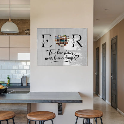Personalisiertes Acrylglasbild Mit Initialien Namen und Fotos True Love Stories