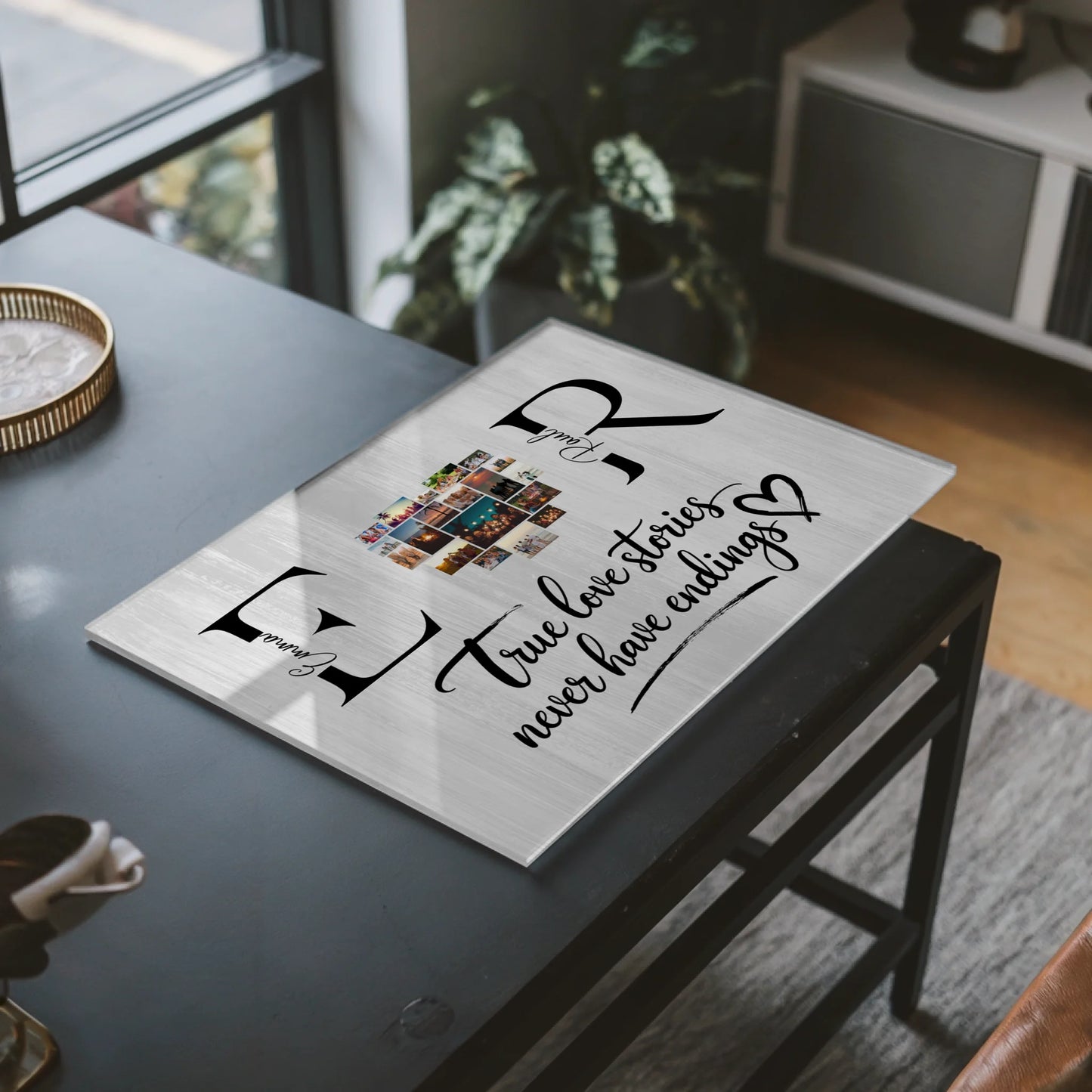 Personalisiertes Acrylglasbild Mit Initialien Namen und Fotos True Love Stories