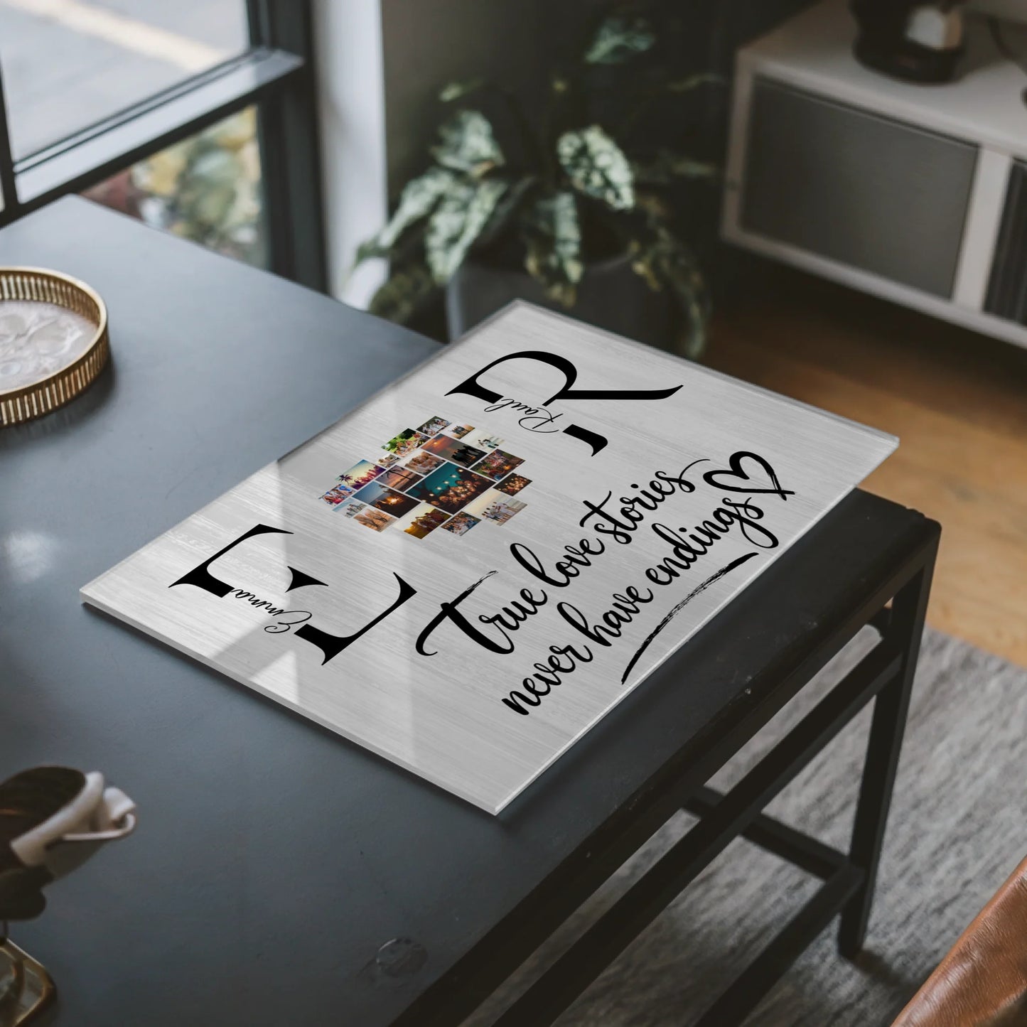 Personalisiertes Acrylglasbild Mit Initialien Namen und Fotos True Love Stories