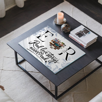 Acrylglasbild Personalisiert Mit Namen Initialien und Fotos Real Love Storys Never End