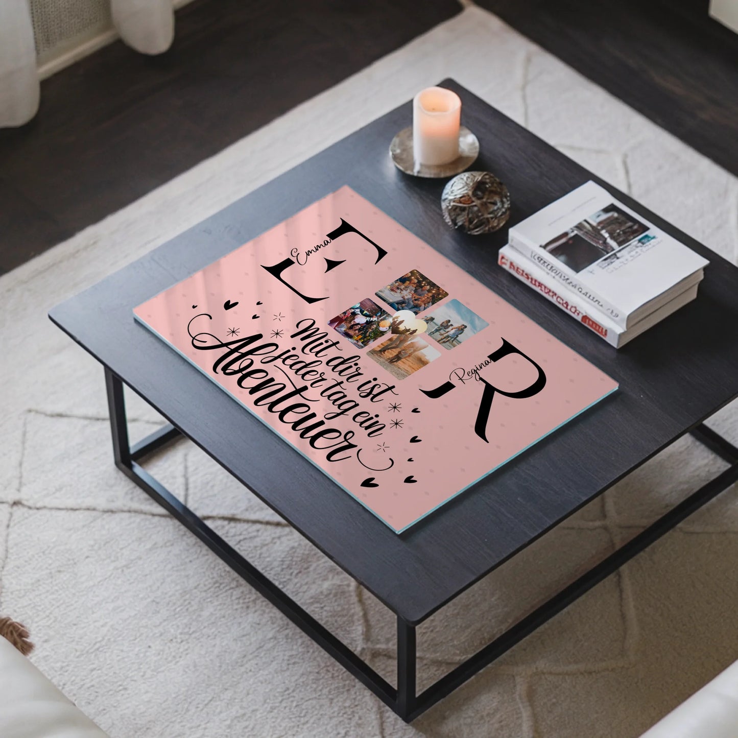 Acrylglas Wandbild Personalisiert mit Initialien Namen und Fotos Geschenk