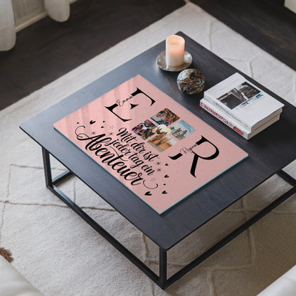 Acrylglas Wandbild Personalisiert mit Initialien Namen und Fotos Geschenk