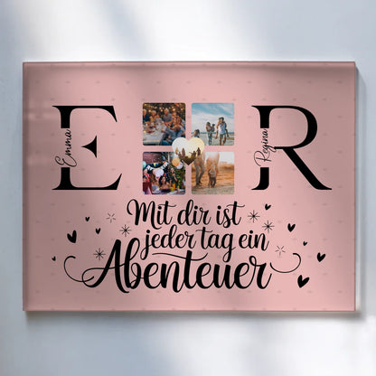 Acrylglas Wandbild Personalisiert mit Initialien Namen und Fotos Geschenk