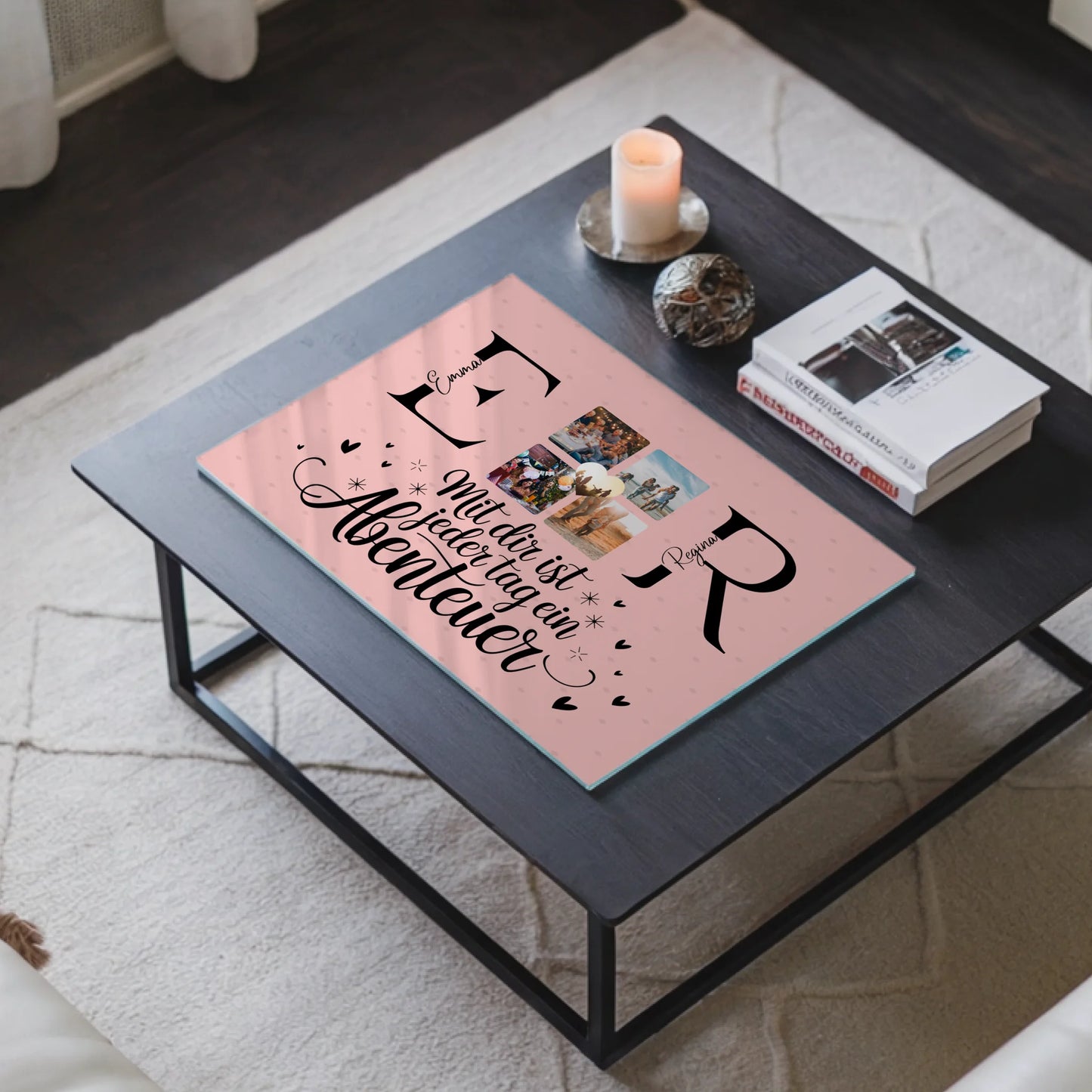 Acrylglas Wandbild Personalisiert mit Initialien Namen und Fotos Geschenk