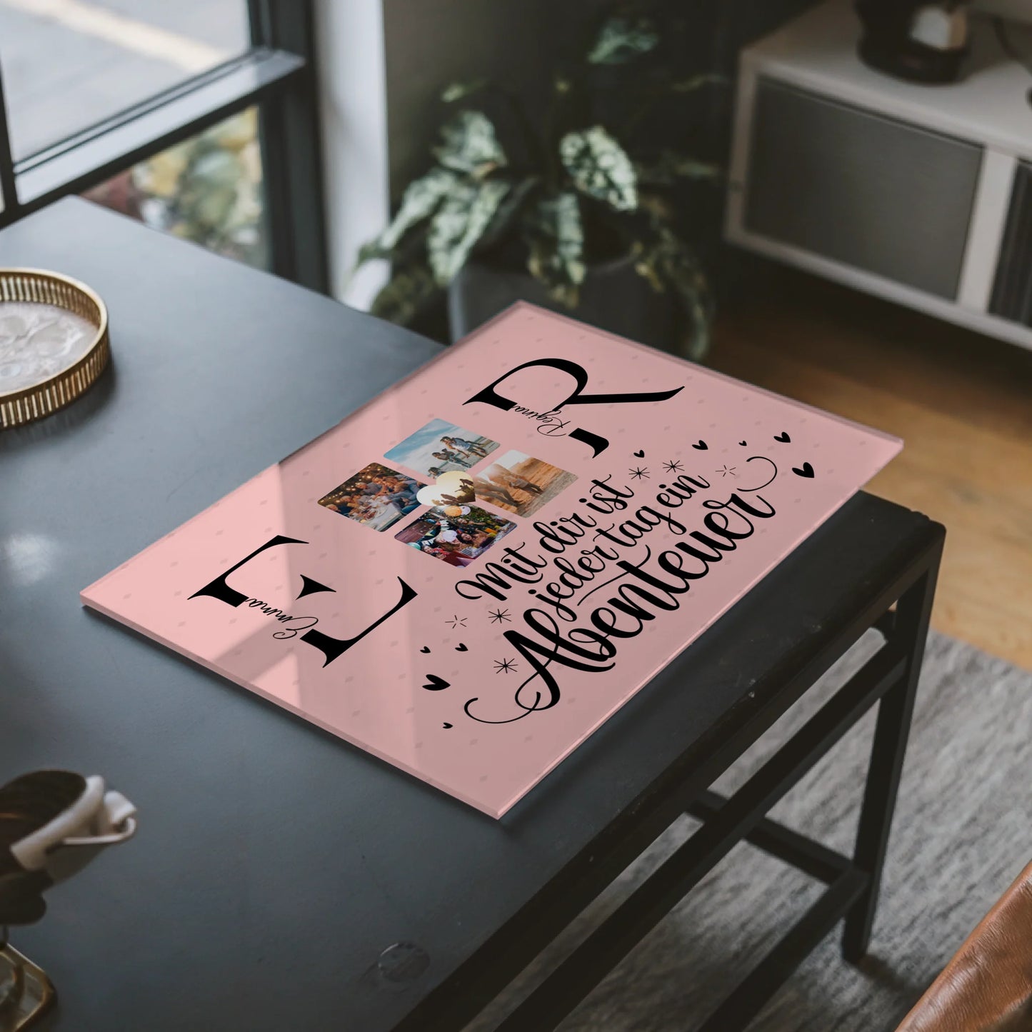 Acrylglas Wandbild Personalisiert mit Initialien Namen und Fotos Geschenk