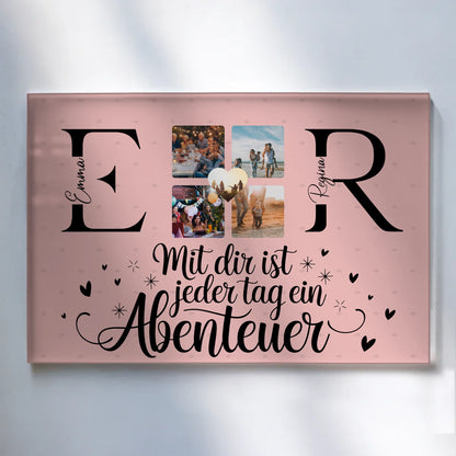 Acrylglas Wandbild Personalisiert mit Initialien Namen und Fotos Geschenk
