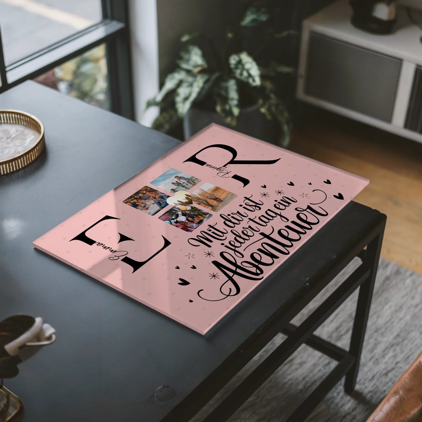 Acrylglas Wandbild Personalisiert mit Initialien Namen und Fotos Geschenk