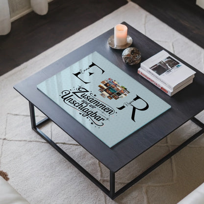 Personalisiertes Acrylglas Wandbild mit Fotos Initialien und Namen Personalisiert