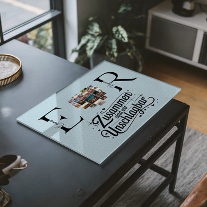 Personalisiertes Acrylglas Wandbild mit Fotos Initialien und Namen Personalisiert