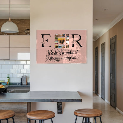 Personalisiertes Acrylglasbild Magnetisch mit Fotos Namen und Initialien Geschenk
