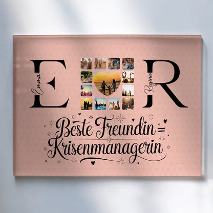 Personalisiertes Acrylglasbild Magnetisch mit Fotos Namen und Initialien Geschenk