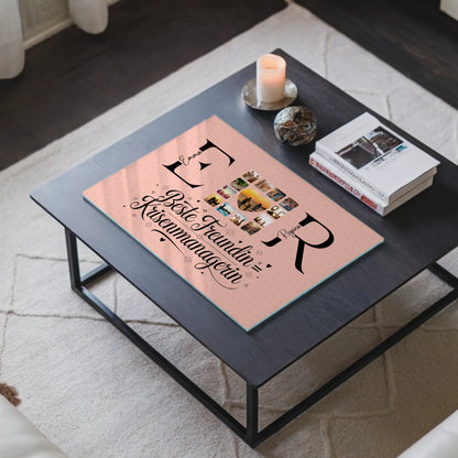 Personalisiertes Acrylglasbild Magnetisch mit Fotos Namen und Initialien Geschenk