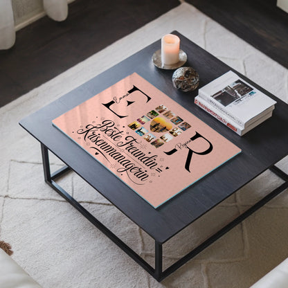 Personalisiertes Acrylglasbild Magnetisch mit Fotos Namen und Initialien Geschenk