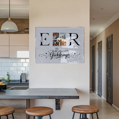 Personalisiertes Acrylglas Bild magnetisch mit Initialien Namen und Fotos Personalisiert