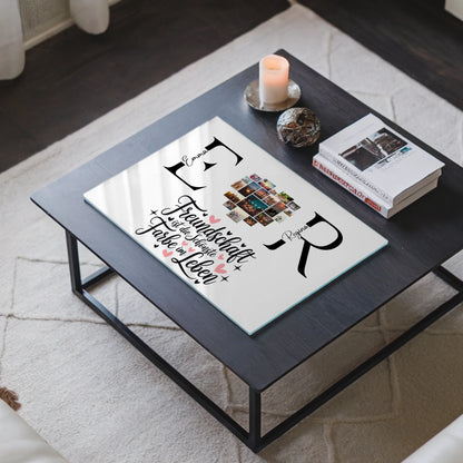 Acrylglasbild Personalisiert magnetisch mit Fotos Initialien und Namen Personalisiert