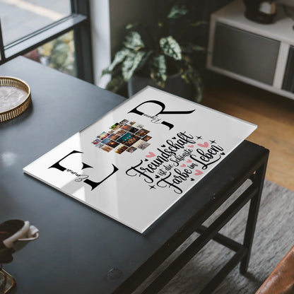 Acrylglasbild Personalisiert magnetisch mit Fotos Initialien und Namen Personalisiert