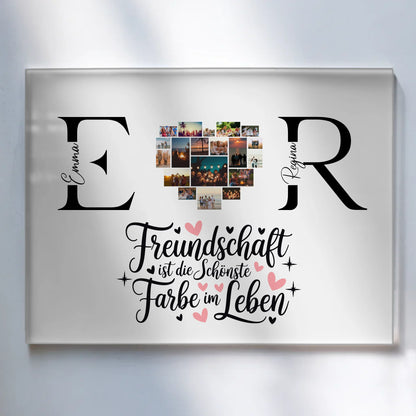 Acrylglasbild Personalisiert magnetisch mit Fotos Initialien und Namen Personalisiert