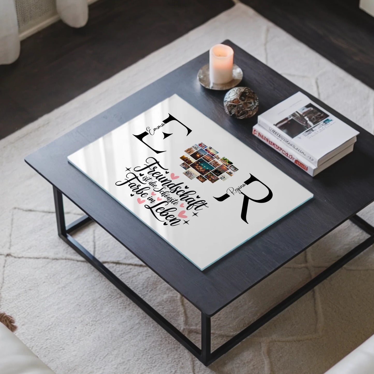 Acrylglasbild Personalisiert magnetisch mit Fotos Initialien und Namen Personalisiert