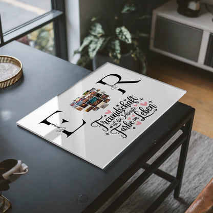 Acrylglasbild Personalisiert magnetisch mit Fotos Initialien und Namen Personalisiert