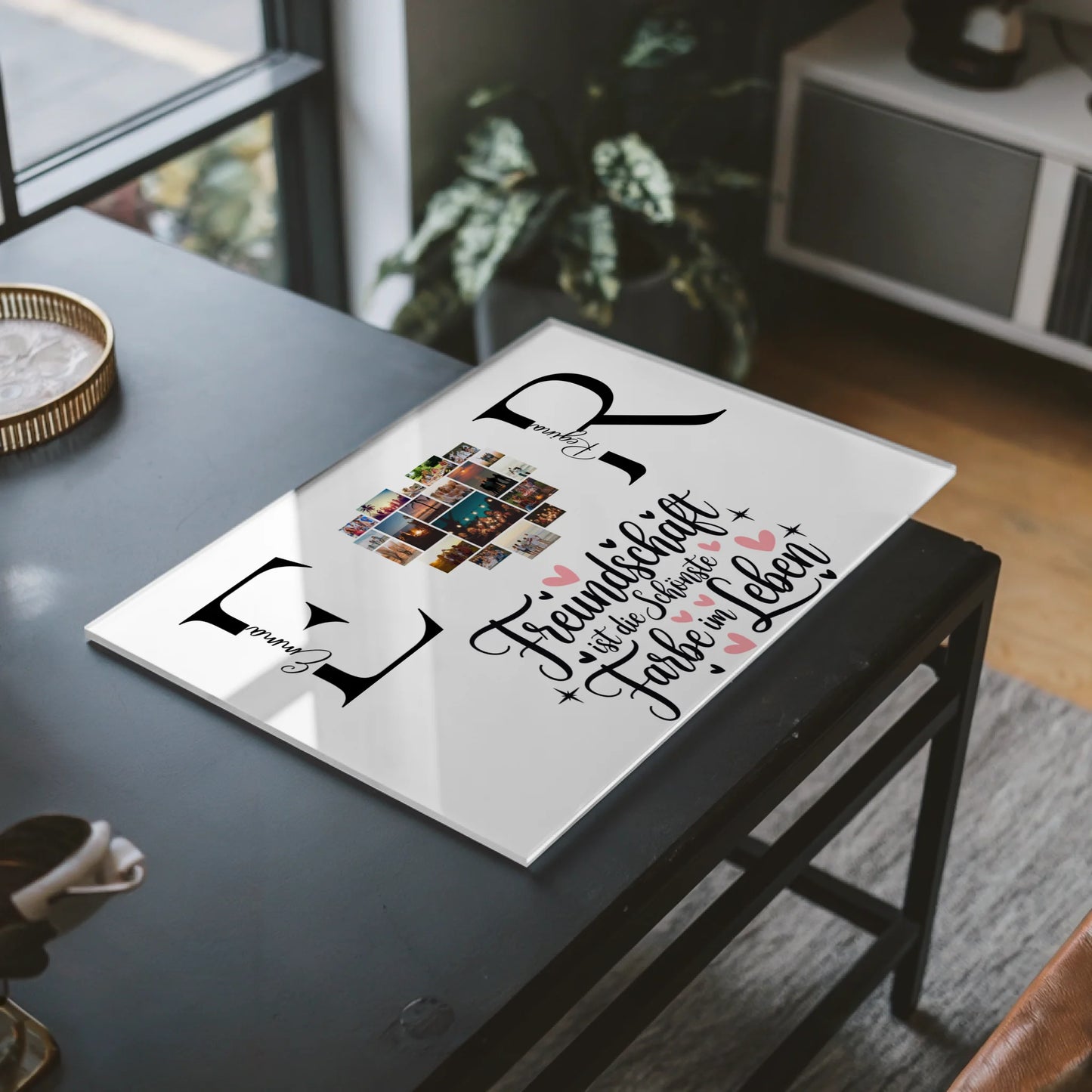 Acrylglasbild Personalisiert magnetisch mit Fotos Initialien und Namen Personalisiert