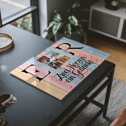 Acrylglas Wandbild Personalisiert magnetisch mit Initialien Namen und Fotos Personalisiert
