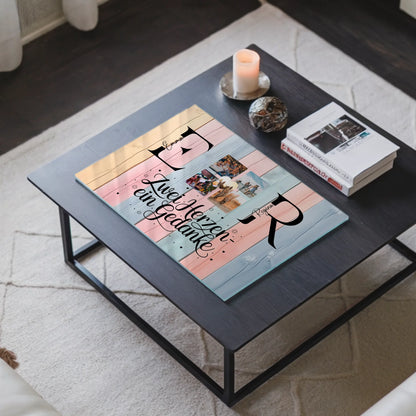 Acrylglas Wandbild Personalisiert magnetisch mit Initialien Namen und Fotos Personalisiert