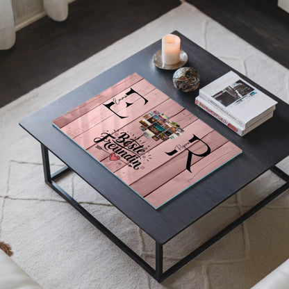 Personalisiertes Acrylglas Wandbild magnetisch mit Fotos Initialien und Namen Geschenk