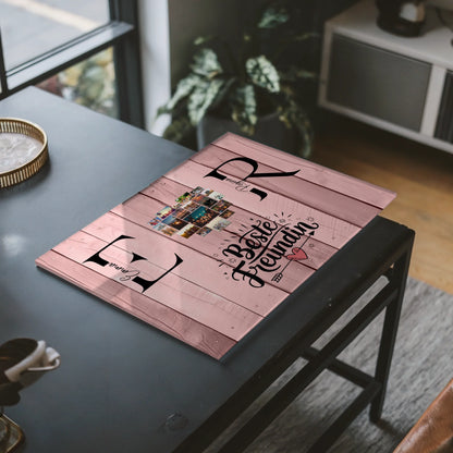 Personalisiertes Acrylglas Wandbild magnetisch mit Fotos Initialien und Namen Geschenk