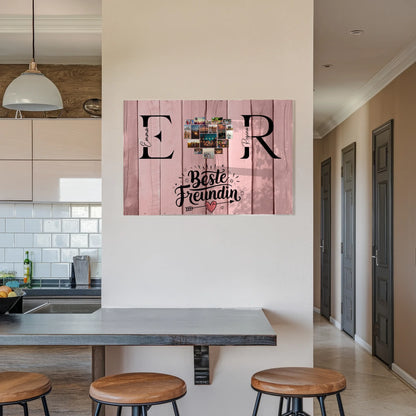 Personalisiertes Acrylglas Wandbild magnetisch mit Fotos Initialien und Namen Geschenk