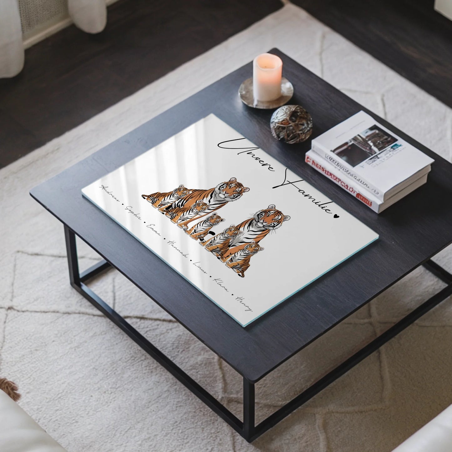 Personalisiertes Acrylglasbild Tiger Familienporträt Geschenk für Mama Papa Oma Opa