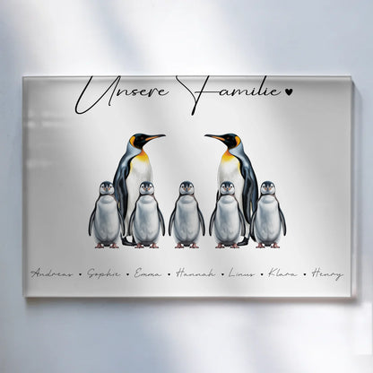 Personalisiertes Acrylglas Bild Pinguin Familienporträt Geschenk für Oma Opa Mama Papa