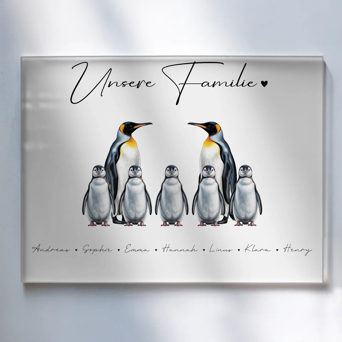 Personalisiertes Acrylglas Bild Pinguin Familienporträt Geschenk für Oma Opa Mama Papa
