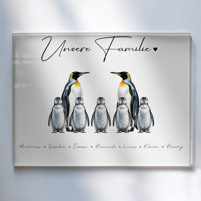Personalisiertes Acrylglas Bild Pinguin Familienporträt Geschenk für Oma Opa Mama Papa