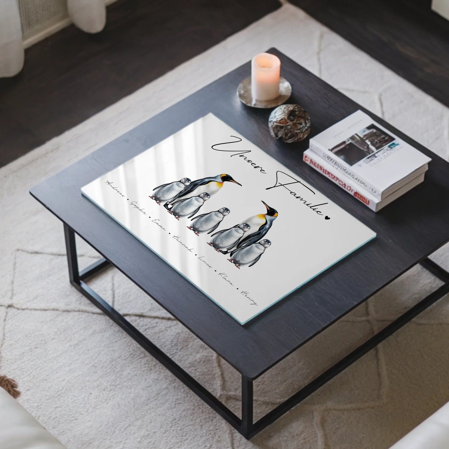 Personalisiertes Acrylglas Bild Pinguin Familienporträt Geschenk für Oma Opa Mama Papa