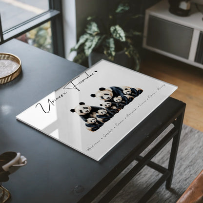 Acrylglasbild Personalisiert Panda Familienporträt Geschenk für Papa Mama Oma Opa