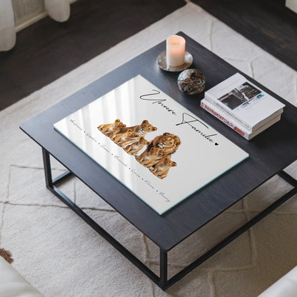 Acrylglas Wandbild Personalisiert Löwen Familienporträt Geschenk für Oma Opa Mama Papa